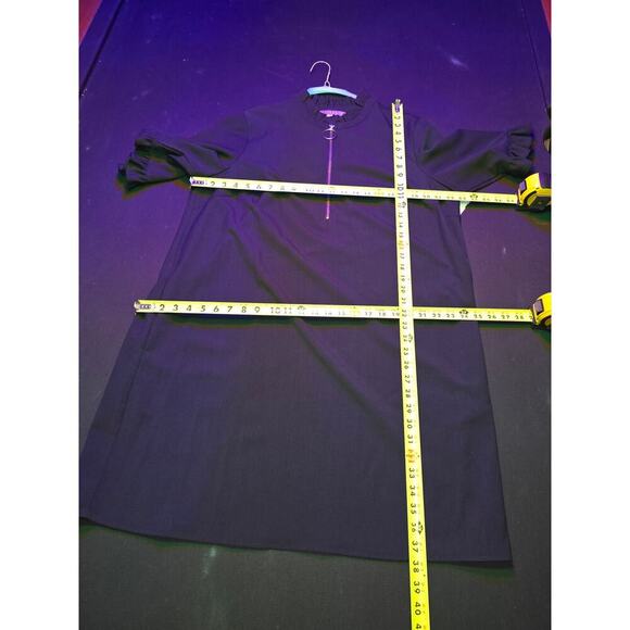 Sharagano Women Blue Polyester Round Neck 3/4 Sleeve Knee Length Dress Size 16 - Picture 11 of 12